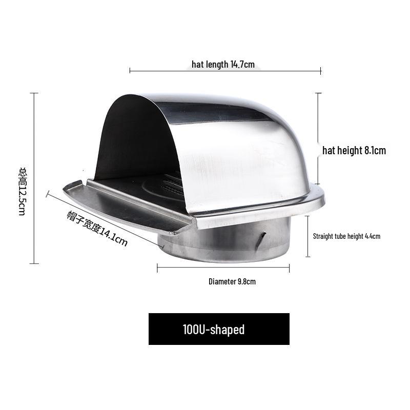

Thickened Stainless Steel U-Shaped Exhaust Cap: High-Temperature Resistant, Rodent/Insect Proof, Wind/Rain Proof, Rustproof Flue Vent