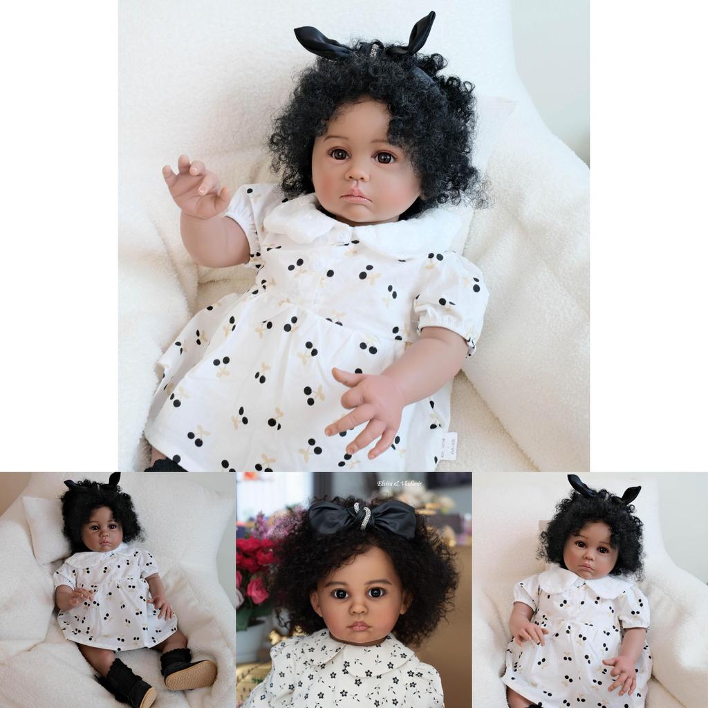 Cherry Print Doll Costume Silicone Reborn Baby Girl For Collectors And Play