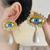 Exaggerated Devil's Eye Earrings Pearl Women Stud Earrings Eyes of Demon Stud Earring  Party Favors