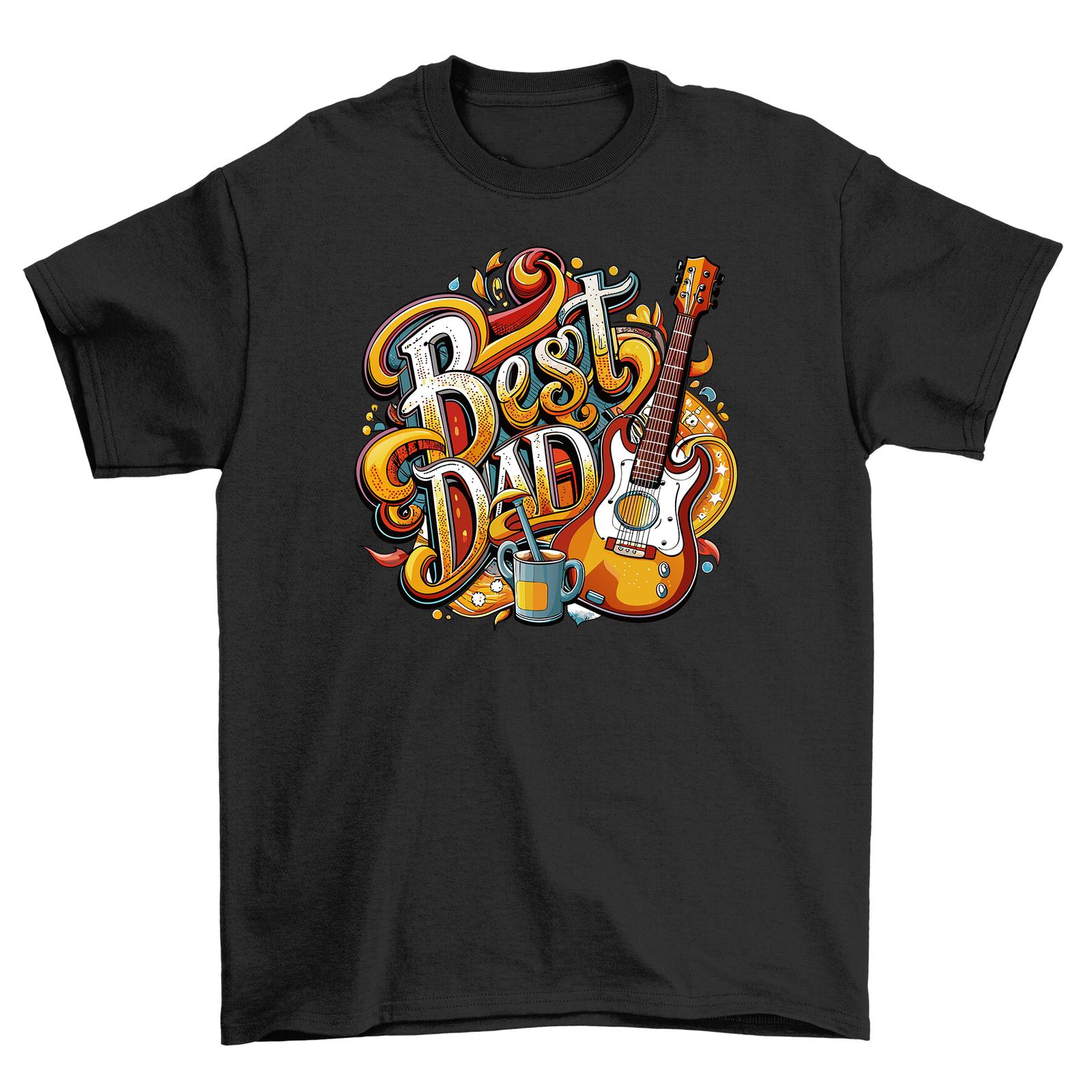 Best Dad Guitar   T-Shirt Mens Womens Tees Top - Rock On, Amazing Dad! Funny Tee, Unisex Design for G 2XL