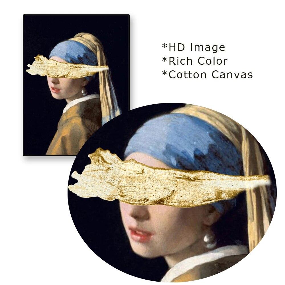 Mädchen mit Perlenohrring Bubblegum Wandkunst Poster Vintage veränderte Kunstdrucke Banksy Stil Urban Art Leinwand Malerei Home Decor