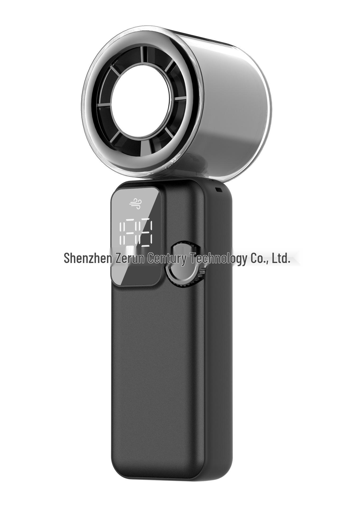 

2026 Portable Ice-Cooling Handheld Fan with Digital Display & Folding Design 6000mAh [Basic High-speed Cooling] чорний