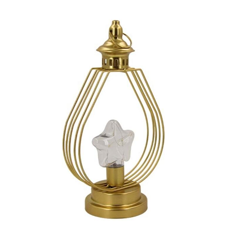 

Hanging Lanterns with Metal Striped Designs LED Light Star Night Lamp for Home Decoration and Festivals Party Ornament