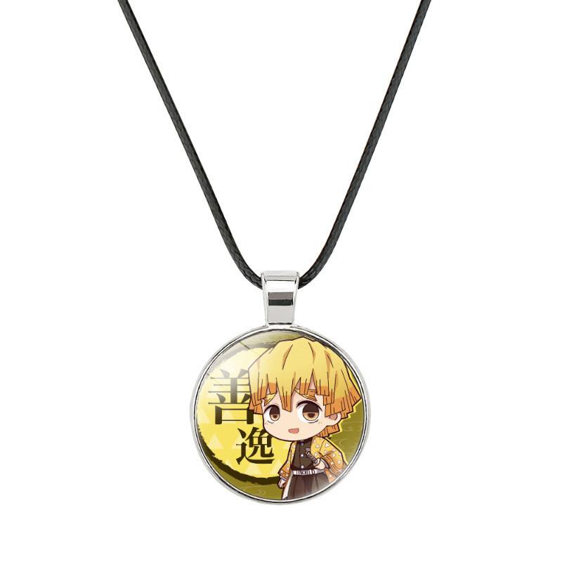Charming Demon Slayer Time Gem Pendant Necklace With Durable Alloy And Soft Rope