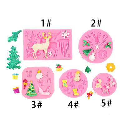 DIY Christmas Reindeer, Icicle, Cedar, and Snowflake Fondant Cake Mold