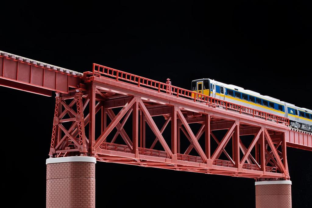 TOMIX N Gauge Upper Deck Truss Bridge S280 Red 2 Brick 3266 Model Train Supplies Single-Track (F) (with Piers)