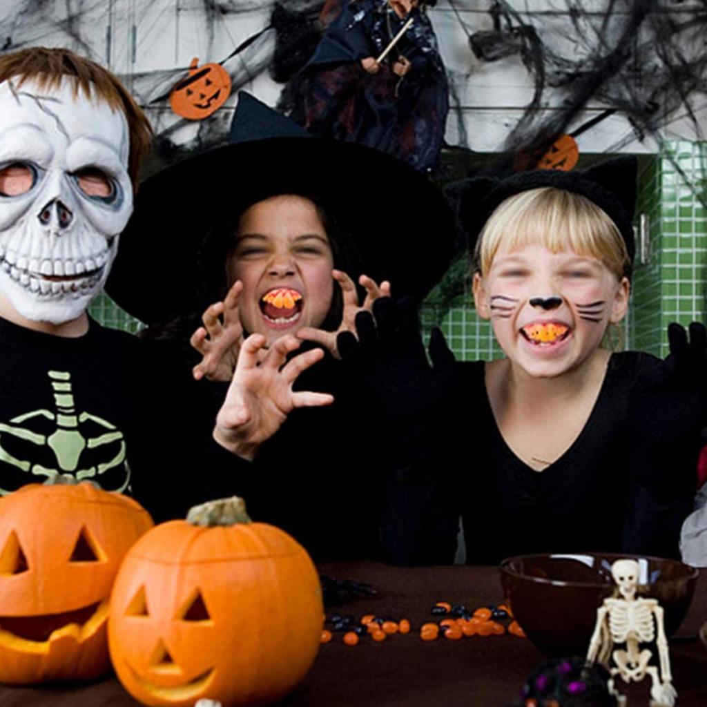 10Pcs Halloween Dentures Funny False Teeth Halloween Cosplay Vampires Toys Tricky Dentures Pet Decorating Supplies