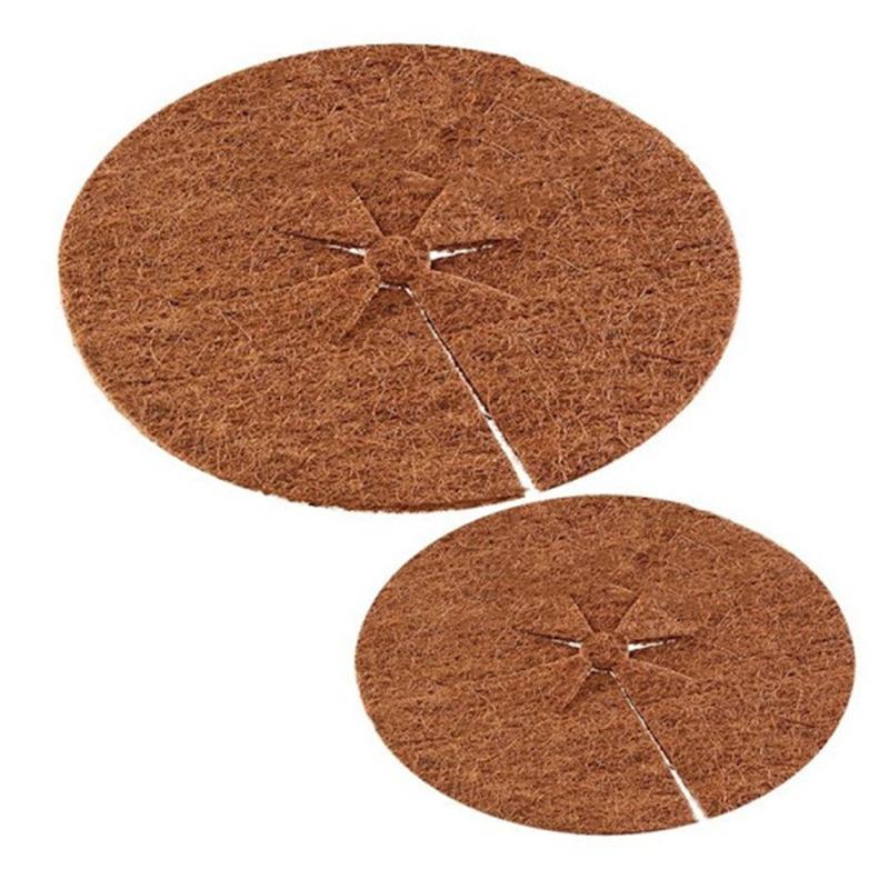 5pcs Horticultural Flowerpot Anti Grass Mat, Circular Coconut Palm Flat Mat, Tight Coconut Clothing Root Protection Breathable Pad
