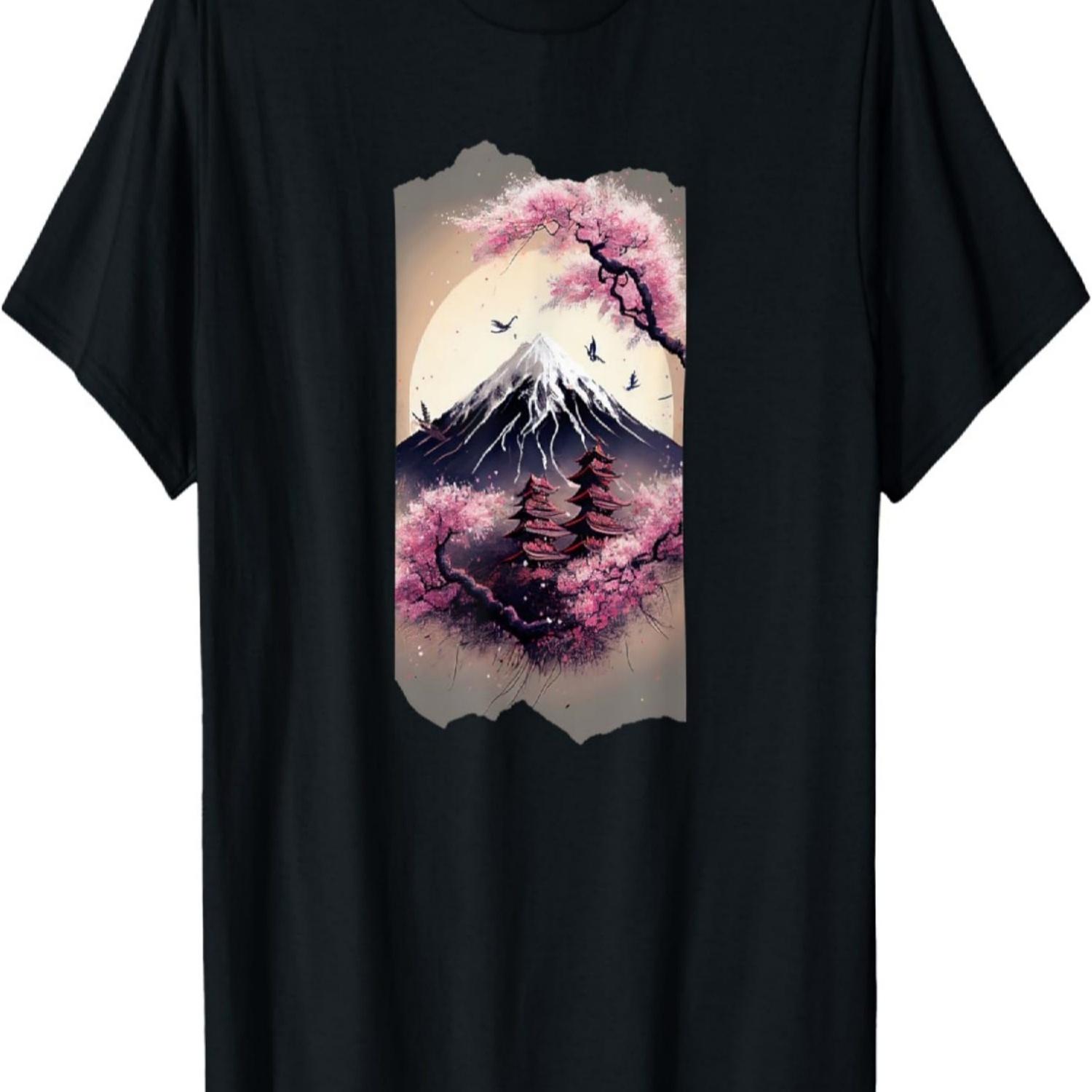 Mount Fuji Cherry Blossoms Japan T-Shirt(1) S