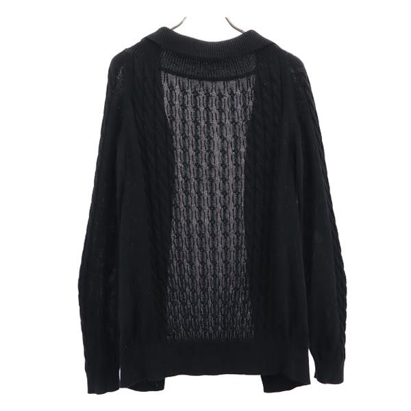 Yohji Yamamoto cotton Long sleeve knit cardigan 2 black Buttonless Women Used