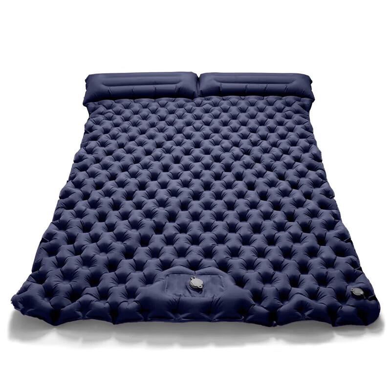 Double Inflatable Sleeping Mat with Built-in Pillow and Foot Pump
