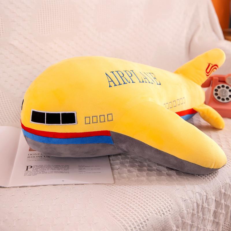 Plush Airplane Toy Soft Crystal Fabric Stuffed Toy Cartoon Airplane Pillow