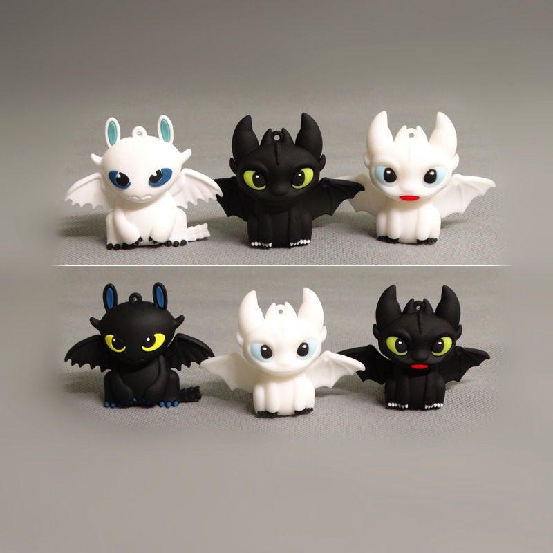 Dragon Taming Master Anime Cartoon Dragon Taming Night Shadow Light White Shadow Toothless Boy Small Ornament Doll Handmade
