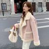 Manteau en peluche de laine d'agneau écologique: Chaud, Polyvalent, Col montant Automne & Hiver