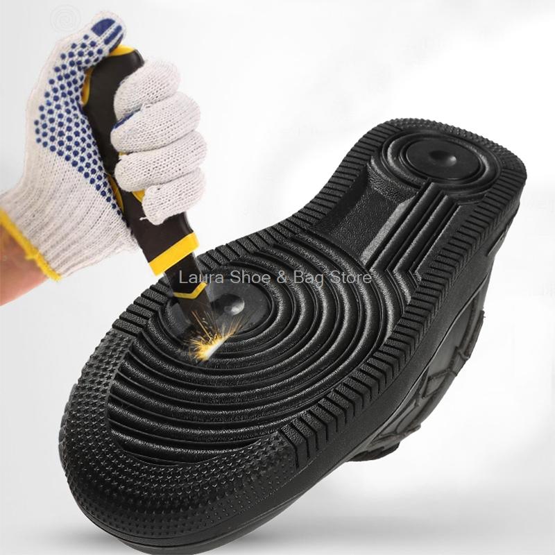 Fashion men safety shoes fashion work sneakers steel toe puncture proof work safety boots men's working shoes kevlar security boots male