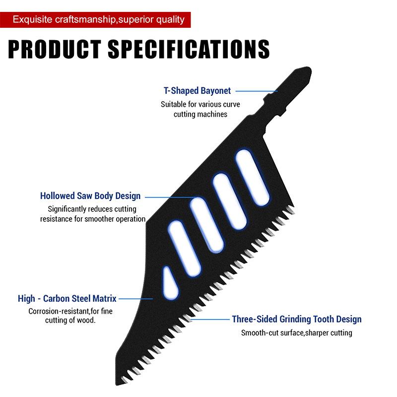 Irregular Curve Saw Blade T142HB,Precision Cutting Electric Wood Saw Tool,Spiral Saw Blade T-shaped Handle,Suitable For Wood DIY