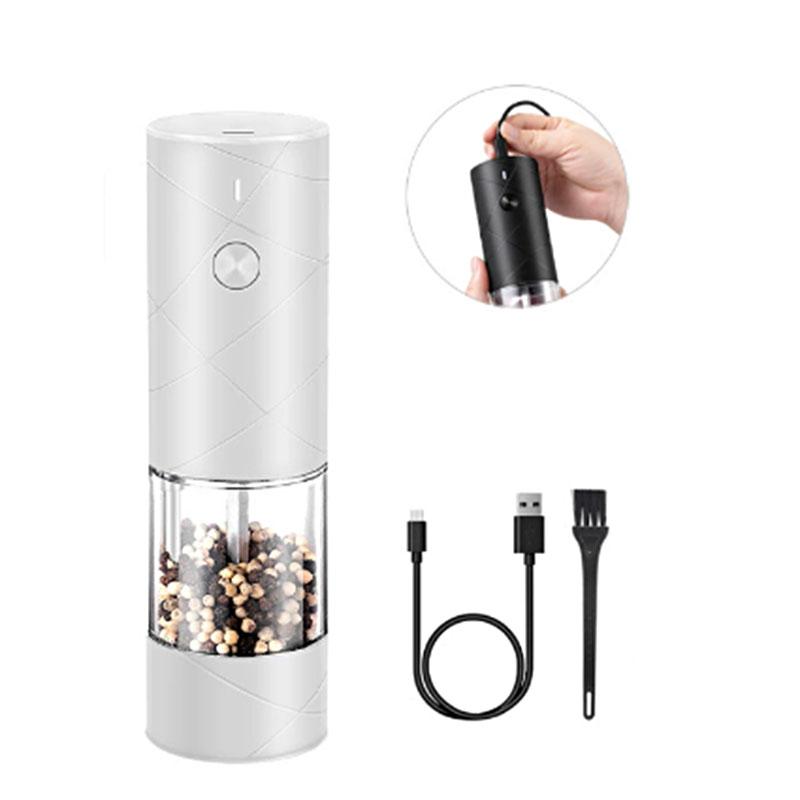 2025 NEW Electric Grinder Pepper Seasonings Spices Grain Mill Salt Shaker LED Light É Modes Kitchen Cooking Tool 1pc