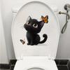 3D Cute Black Cat Butterfly Kawaii Toilet Wall Sticker Self-Adhesive Waterproof Removable Bathroom Home Decor Art