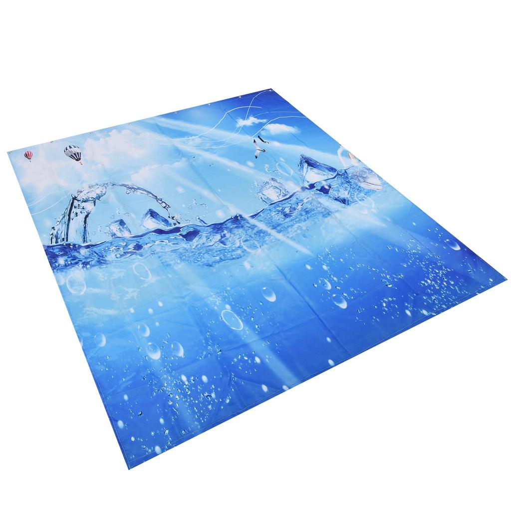 Shower Curtain Polyester Fiber Waterproof Colorful Printing with 12pcs Hook for Home Bathroom