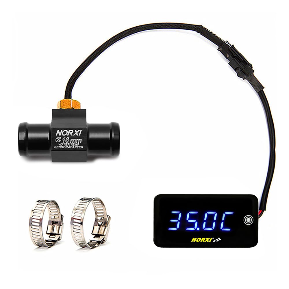 NORXI Водонепроницаемый многофункциональный мотоциклетный прибор с сенсорным экраном (Переключатель 3 дисплея: Температура/Напряжение/Часы) Мотоцикл Цифровой