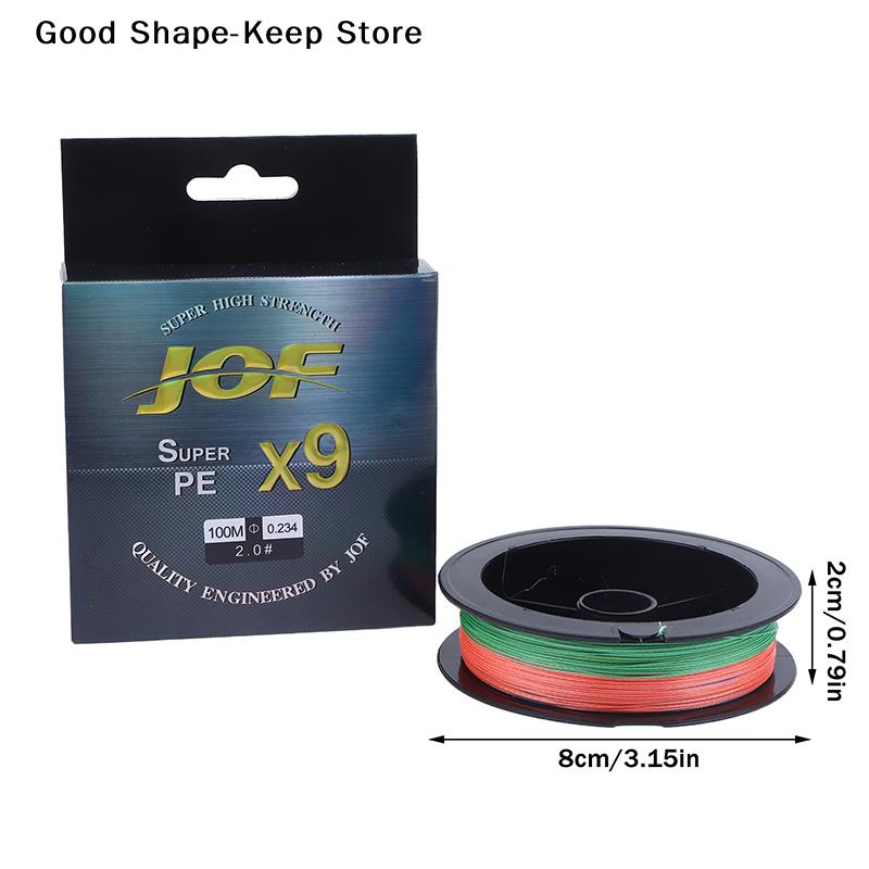 9 Braids PE Braided Fishing Line Wear-Resistant for Freshwater And Saltwater Rainbow & Gray Colors