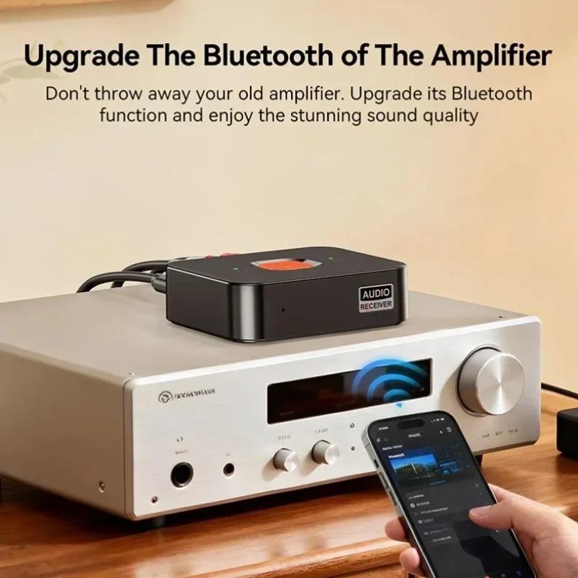 Bluetooth 6.0 Audio Receiver 3.5mm AUX RCA USB Stereo Music Wireless Adapter With Mic Support 2 phones For Car Kit Speaker Amp