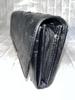 GUODI Long Wallet with Flap, Genuine Ostrich Leather with Card Holder, TK-RP30LW2, Unisex (Black)