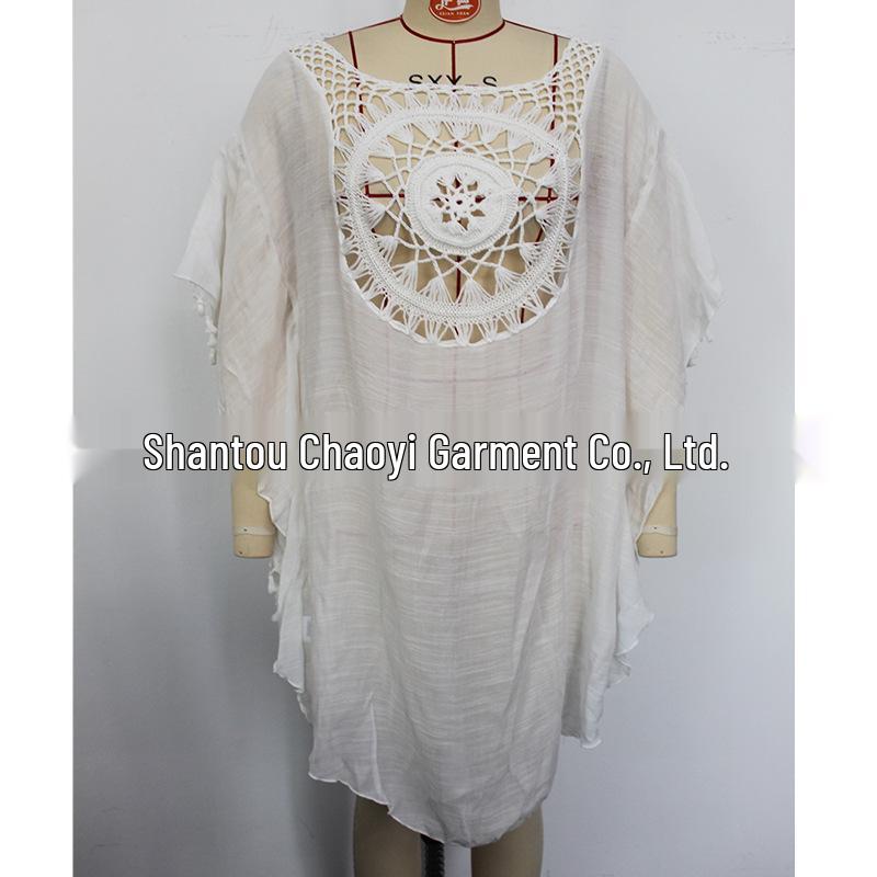 Hand-Crocheted European & American Beach Tassel Cover-Up Dress