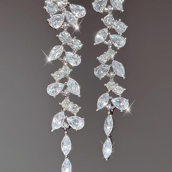 Long Tassel Earrings Zircon Hoop Earrings Rhinestone Earrings Chic Elegant Stud Earrings Stylish Jewelry for Women