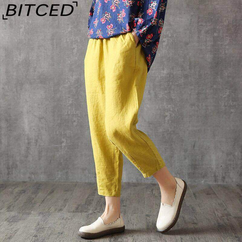BITCED Plus Size Elastic Waist Harem Pants for Women