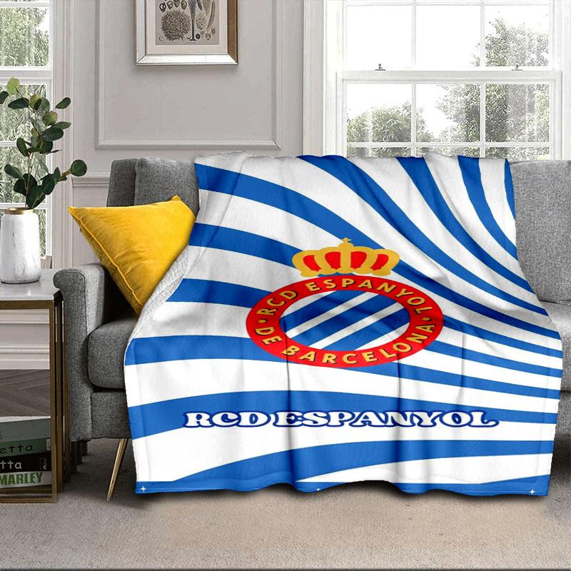 Real Sociedad Crest Design Portable Blanket/Soft Blanket Bedding Blanket Suitable for Travel Camping Living Rooms Offices Sofas Fan Gifts