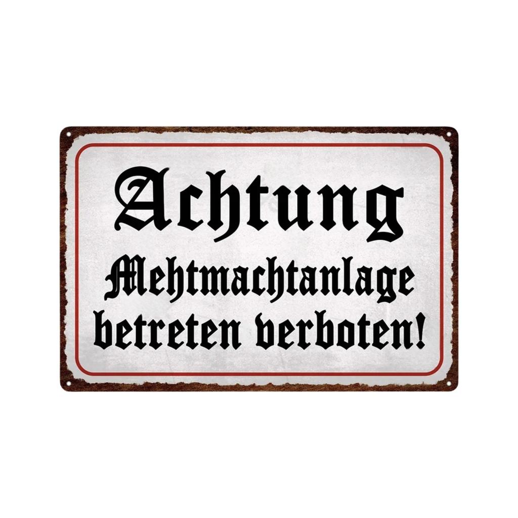 Germany HALT STÓJ Achtung Metal Sign German Warning Signs Hazardous Area Placards Vintage Plaque Plate Wall Decorative