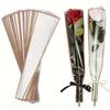 50pcs Rose Flower Packaging Bag Bouquet Transparent Glass Paper Single Branch Flower Packaging Paper Valentine's Day Gift