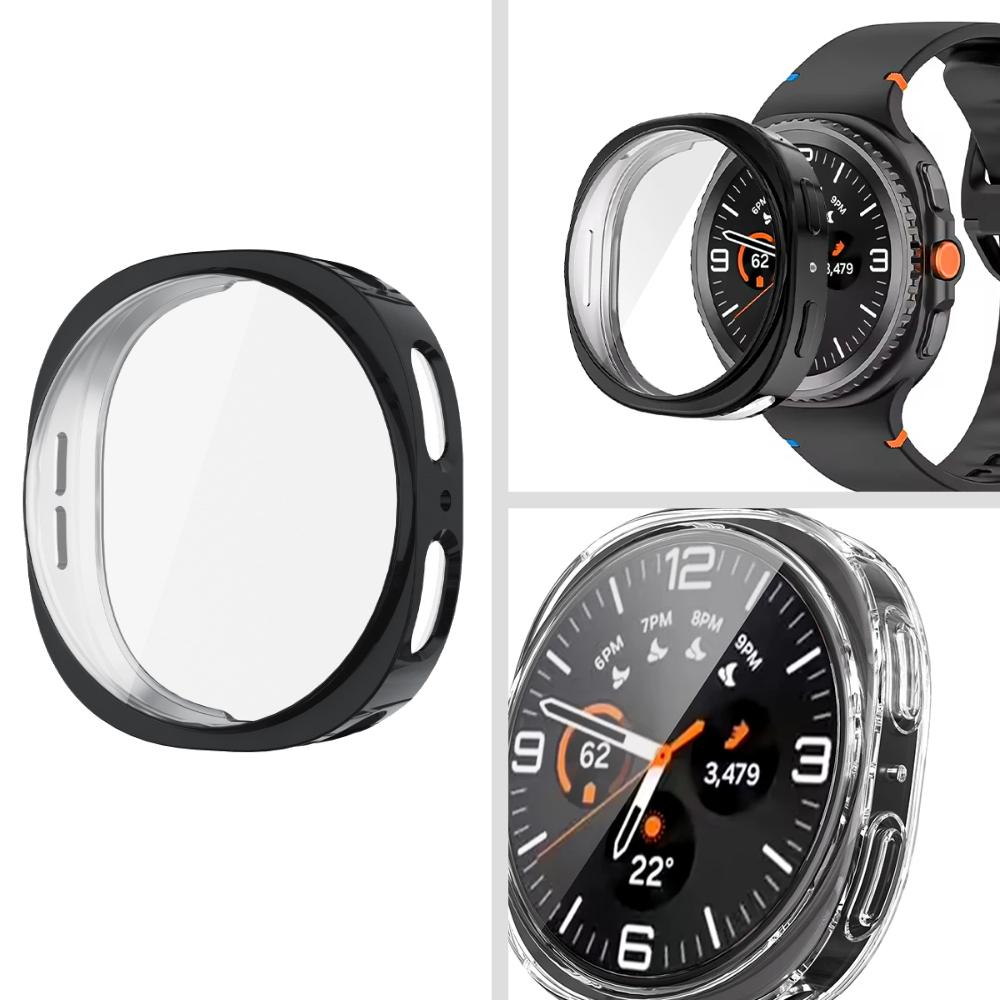 Pouzdro s ochranou displeje pro Samsung Galaxy watch 8 44mm 40mm Měkký TPU kryt displeje Všestranný ochranný rámeček Příslušenství