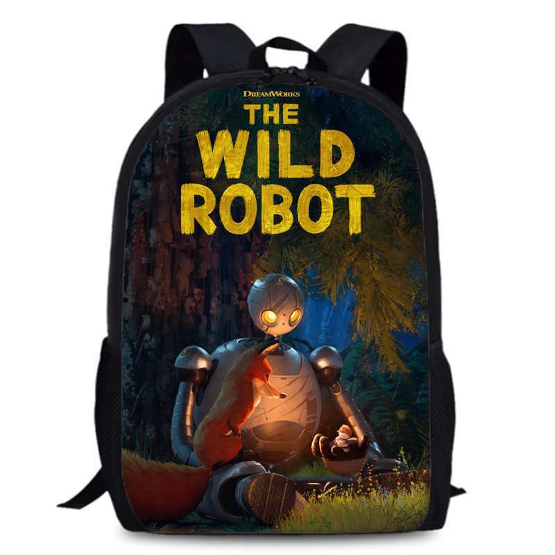 Large Capacity Wild Robot 15 Inch Backpack For Students And Children In Versatile Colors