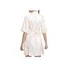 Jordan Vestido feminino casual esportivo com estampa de bloco de cores e cintura ajustável, manga curta, branco e rosa, CV3466-219