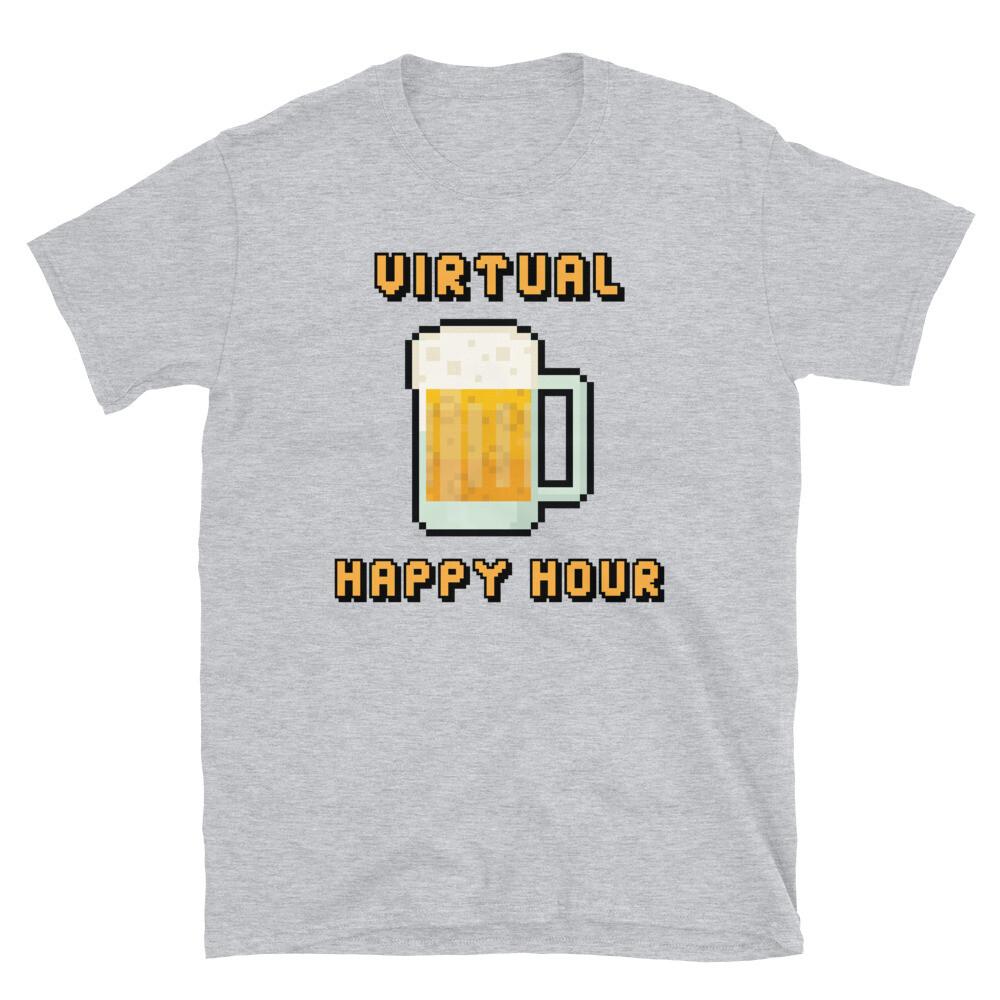 

Funny Social Distancing Beer Virtual Happy Hour Short-Sleeve Unisex T-Shirt M