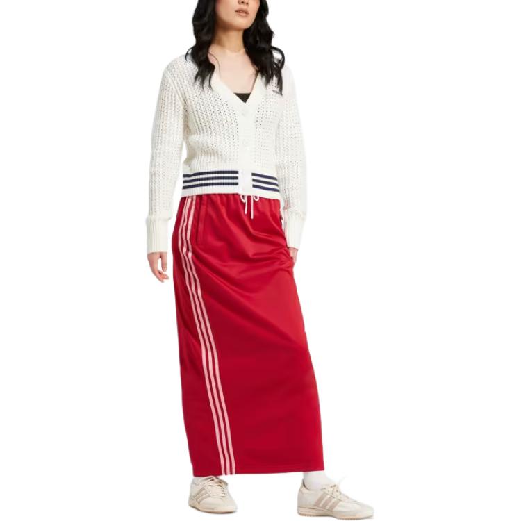 Adidas Originals Cardigan Logo Soft Comfortable Casual Long Sleeve Knit Sweater Women Tops Off-White IX1049