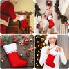 10/20PC Red Felt Christmas Stockings Hanging Bag With Golden Trim  Non-Woven Fabric Xmas StockingsFireplace Party Hanging Decor