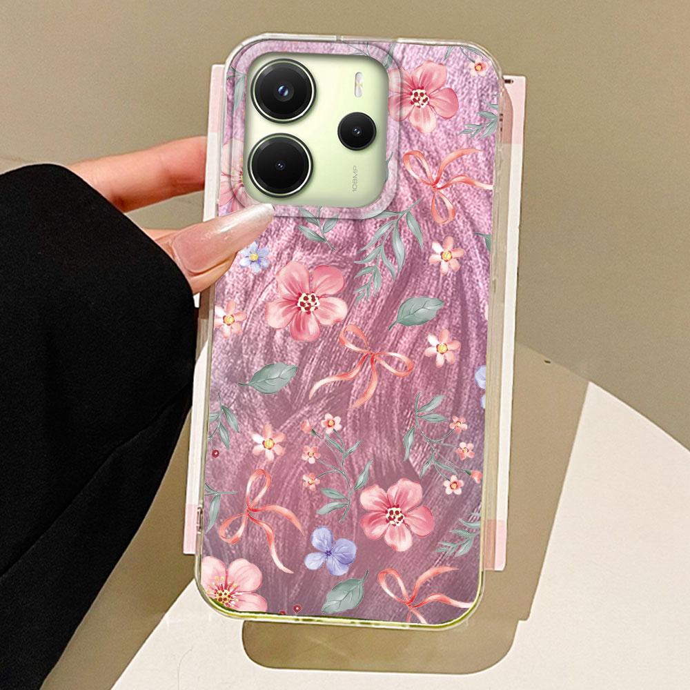 Cherry Bow Multiple Cats Phone Case for Xiaomi Redmi 14C 13C 13T 14T A5 A4 A3 Note 14 13 Pro Poco X5 Shell Silicone Back Cover