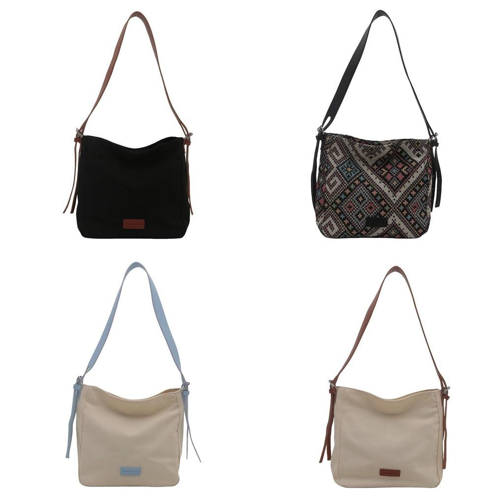 Chic Colorful Canvas Tote Bag Featuring Spacious Design Perfect For Autumn And Winter