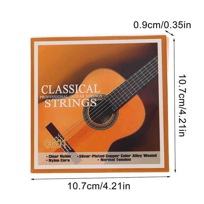 2Set Classical Guitar Strings Nylon Core Basses Silver Plated Copper Alloy Wound Strings Normal Tension / 6-String Set (028-043)