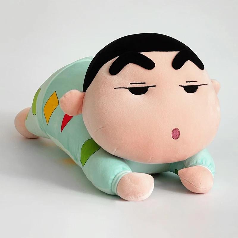 Crayon Shin Chan Plush Toy Big Size Lying Crayon Shin Chan Cartoon Stuffed Doll Soft Hugging Pillow Xmas Gifts Girl 65cm