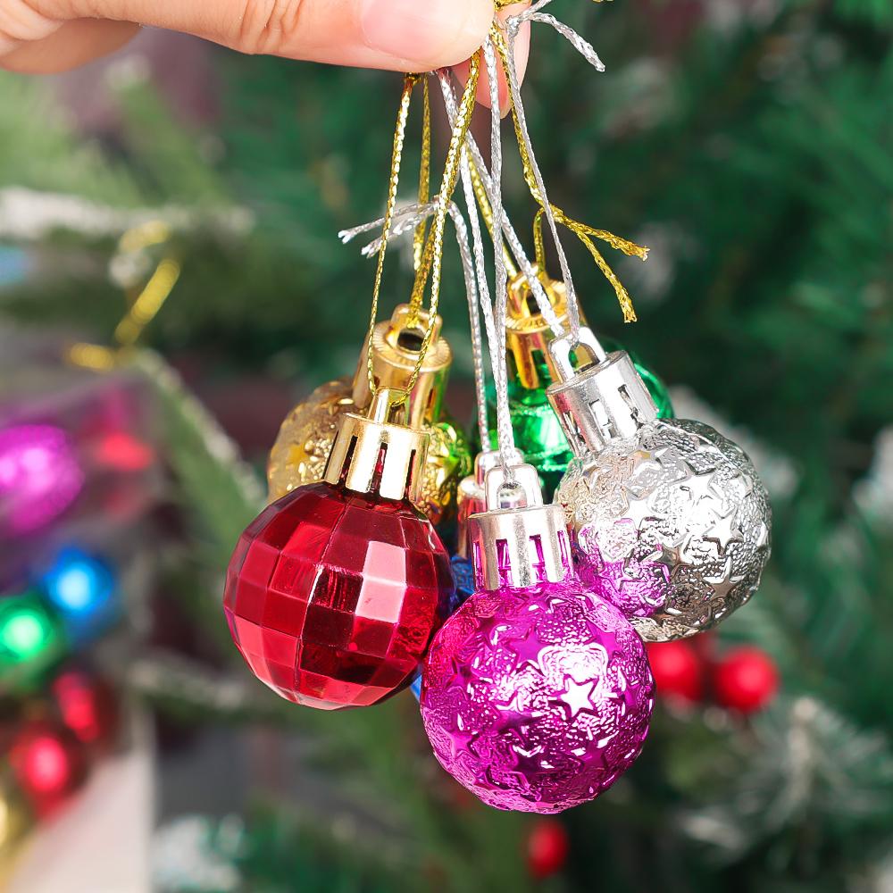 3cm Christmas Balls Gifts Xmas Tree Decorations Gift Hanging Pendants Bauble Party Wedding Plastic Ornament Balls Kids Toys