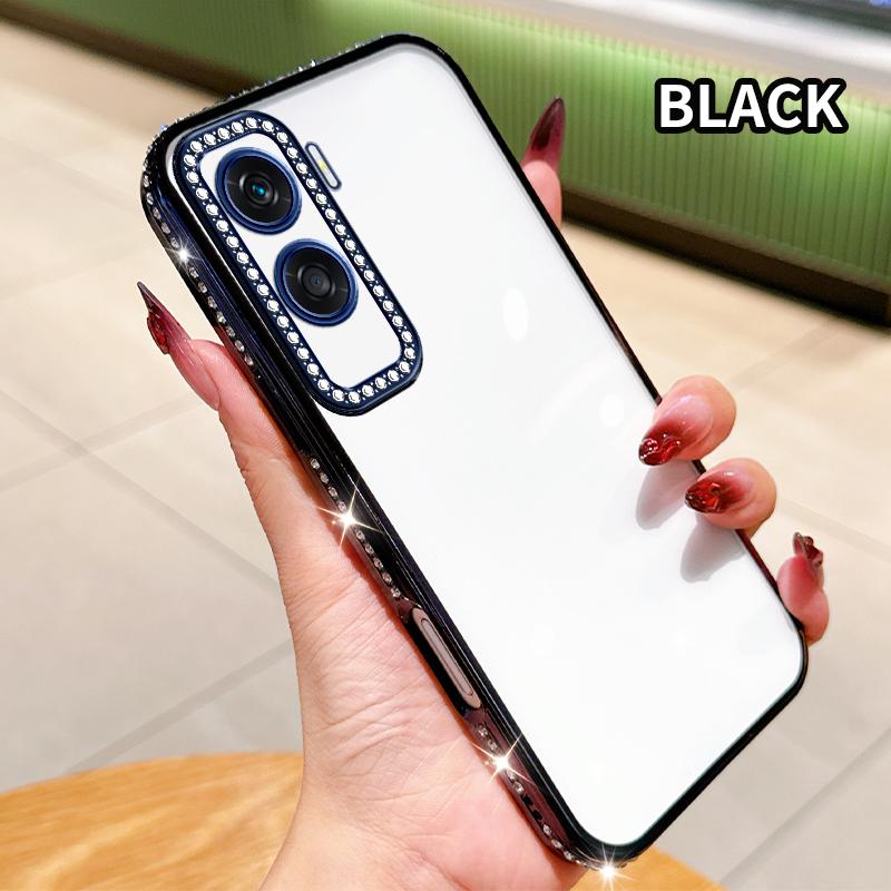 Diamond Transparent Plating Silicone Case For Huawei Honor X9A X9B X50i X9C X60 Pro X8A X8B X7B X7C X8 5G Soft Back Cover