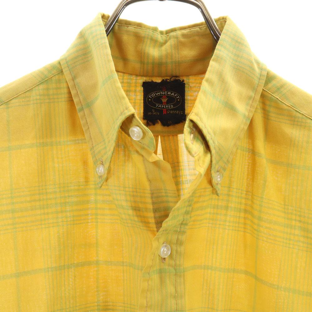 TOWNCRAFT 70s vintage Check Pattern Long sleeve Button down shirt S Men's Used