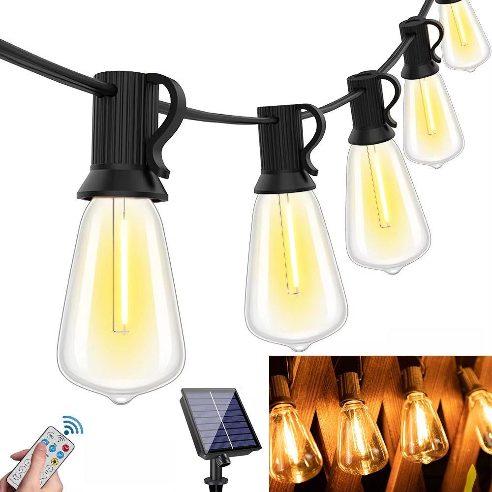 Shatterproof Solar Globe LED String Lights Dimmable Christmas LED String Lights  Bistro