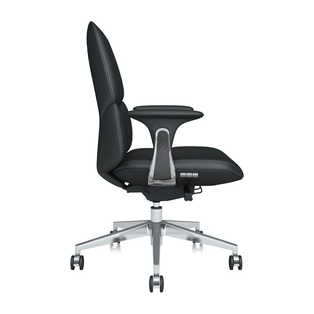 Mid-back leather chair with simple adjustment