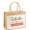 Beach Bag - PLANETEE - Jute with Pocket Retired On Vacation - Cotton - Multicolored - 43 X 33 Cm