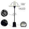 Dual Heads 14 LED Touch Control Reading Light with 8 Brightness USB Rechargeable Eye Care Book Light Clip On Book/Desk